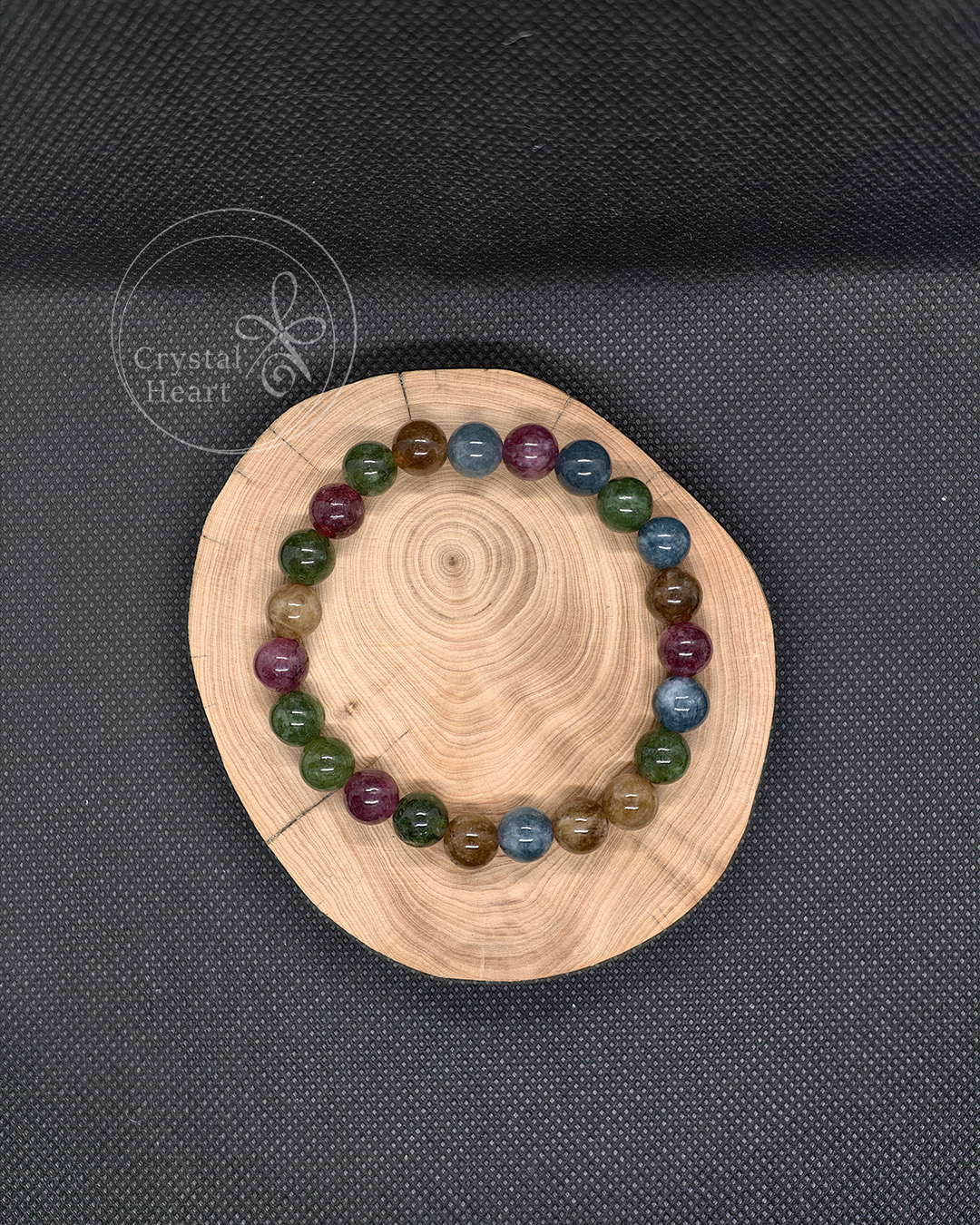 8mm 天然彩碧璽水晶手串 16cm 手圍 BC002