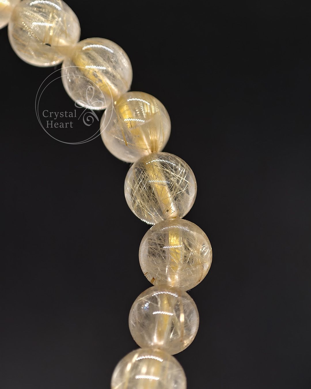7mm天然金髮晶手串15cm手圍_kfj004