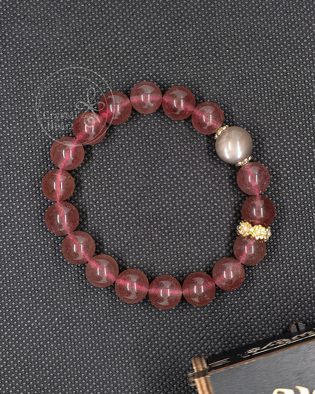 10mm 天然草莓晶手串 15cm 手圍 hm001