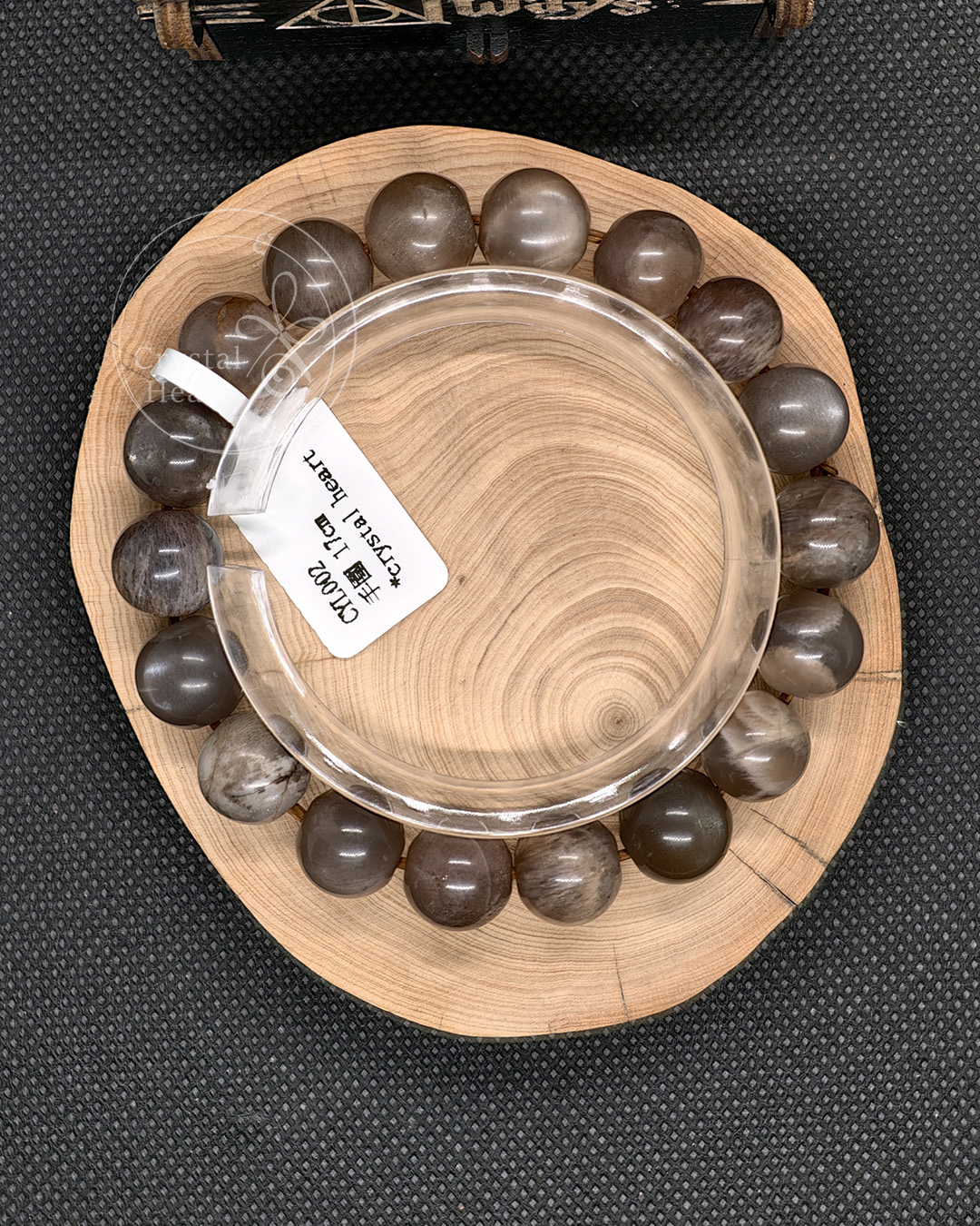 12mm 天然橙月亮石水晶手串 17cm 手圍 CYL002