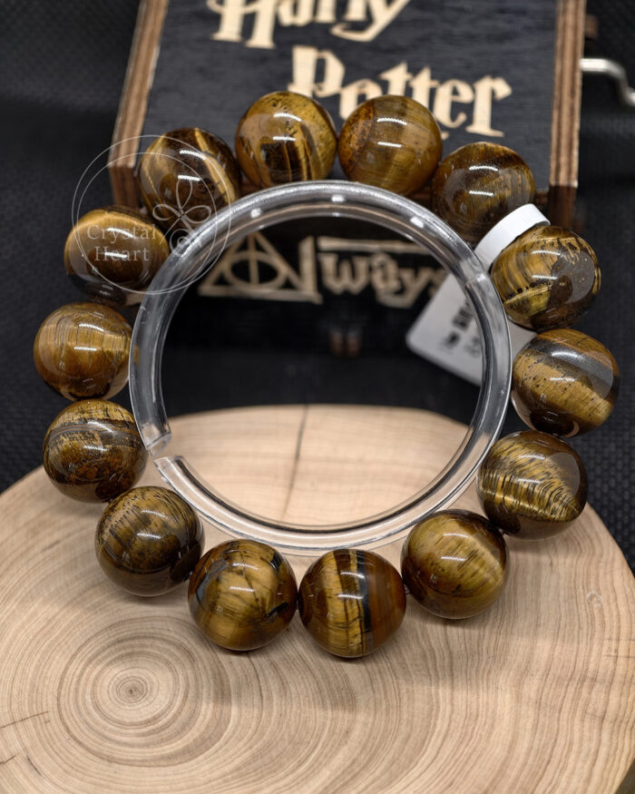 14mm 天然金虎眼石水晶手串 18cm 手圍 FM001