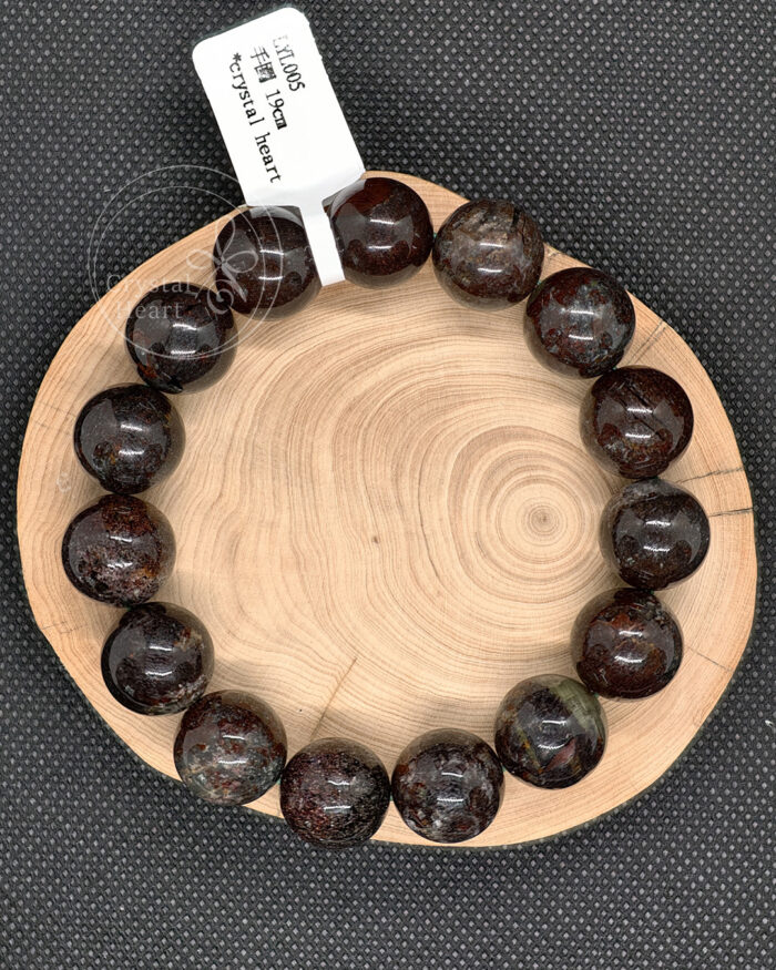 14mm 天然紅綠幽靈水晶手串 19cm 手圍 LYL005