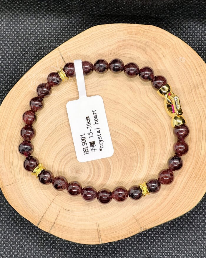 6mm_天然紅石榴石圓珠手串_15-16cm手圍_HSLS001